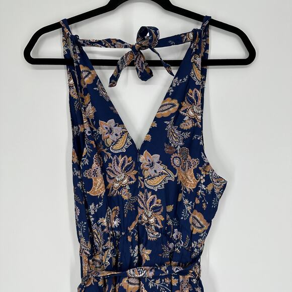 Anthropologie Ett:twa Blue Paisley Belted Wide Leg Womens Jumpsuit Small - Picture 4 of 12